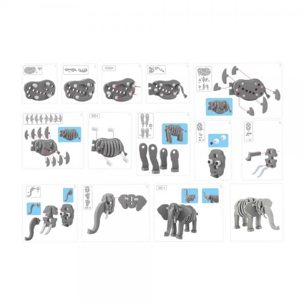 3D Puzzle Construction Foam Elephant