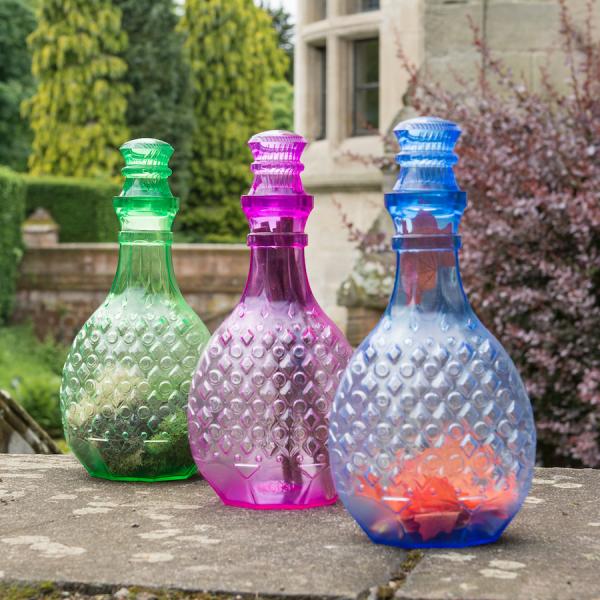 Large coloured bottles