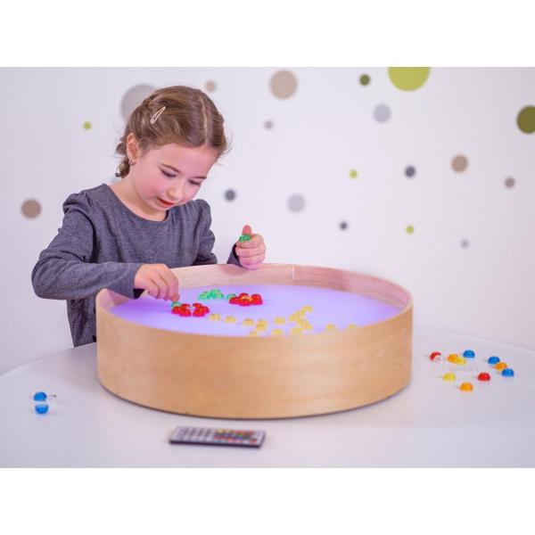 Wooden sensory light box with remote control