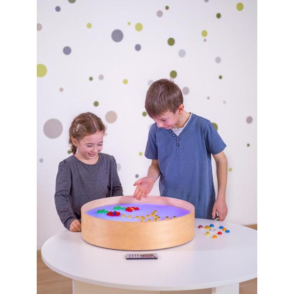 Wooden sensory light box with remote control