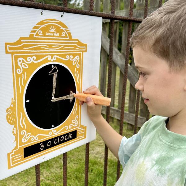 Clocks chalkboards