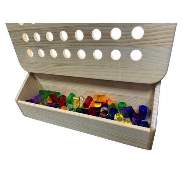 Storage tray for Wall hanging sensory light panel with coloured rods