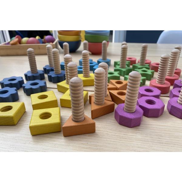 Rainbow Wooden Nuts & Bolts