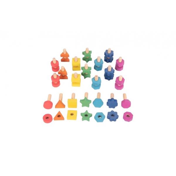 Rainbow Wooden Nuts & Bolts