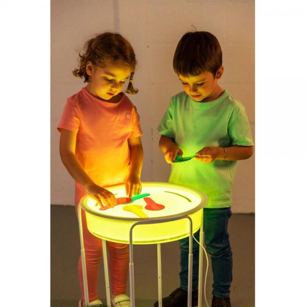 Sensory play tray with LED lighting and adjustable stand