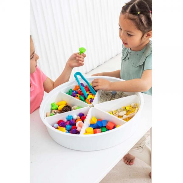 Sensory play tray with LED lighting and adjustable stand