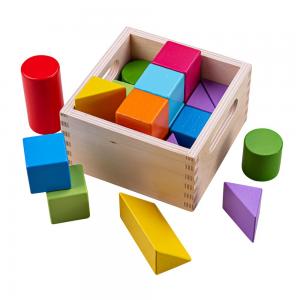 Coloured wooden building blocks