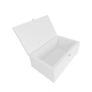 White padded trunk with lid - PVC white 013
